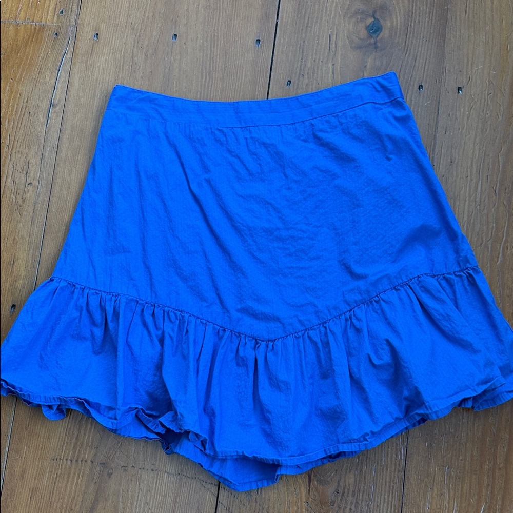 Blue Ruffled A-Line Women's Skirt